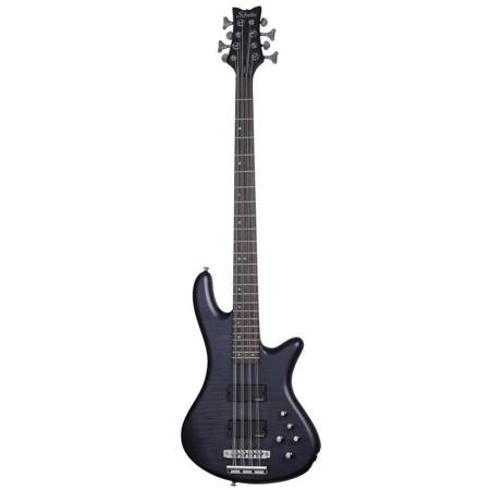 Schecter Stiletto Studio-8 8-String Electric Bass Guitar, See-Thru Black Satin