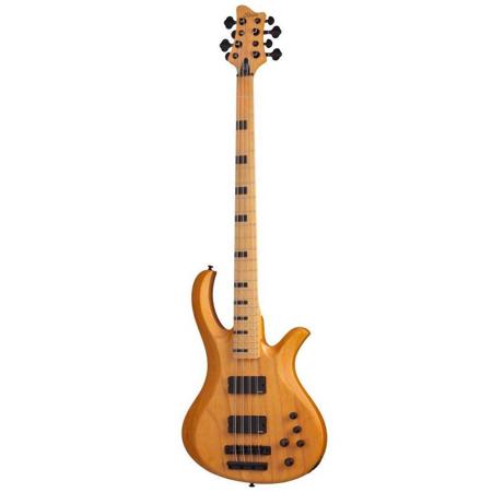 Schecter Riot-8 Session 8-String Electric Bass Guitar, Maple, Aged Natural Satin