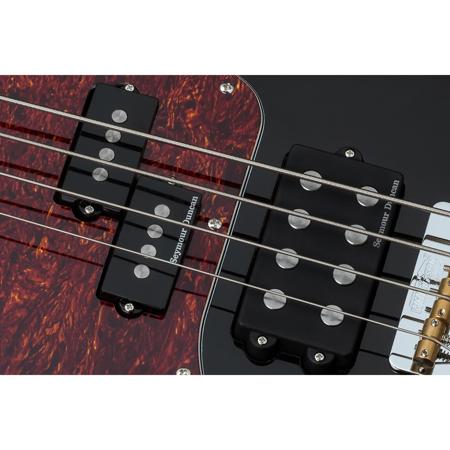 Schecter Diamond-P Plus Left-Handed Electric Bass Guitar, Rosewood, Gloss Black