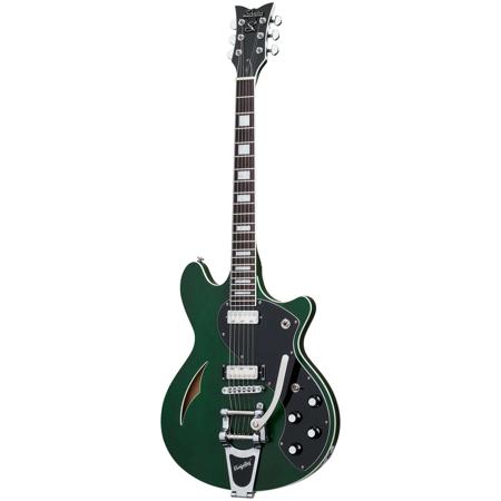 Schecter T S/H-1B Vintage Semi-Hollow-Body Electric Guitar, Emerald Green Pearl
