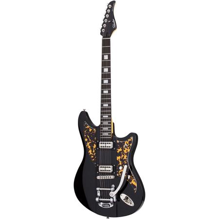 Schecter Retro Spitfire Electric Guitar, Ebony Fretboard, Black Leopard