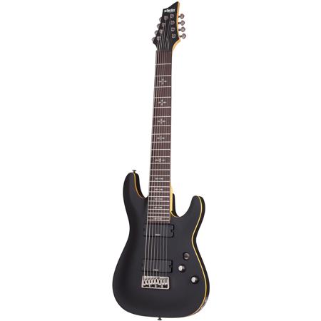 Schecter Demon-8 Electric Guitar, Wenge Fingerboard, Aged Black Satin