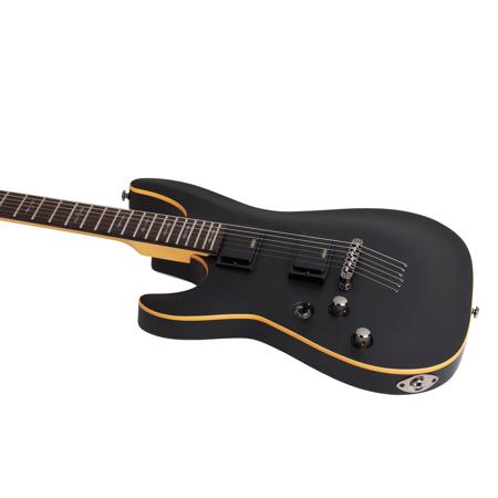 Schecter Demon-6 Left-Handed Electric Guitar, Wenge Fretboard, Satin Black