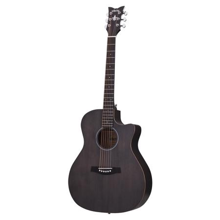 Schecter Deluxe Acoustic Electric Guitar, Rosewood, Satin See Thru Black