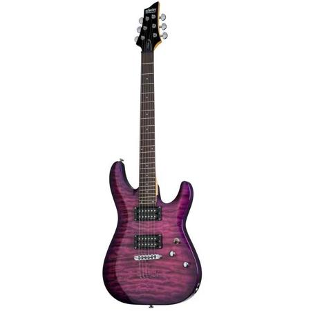 Schecter C-6 Plus Solid-Body Electric Guitar, Rosewood, Electric Magenta