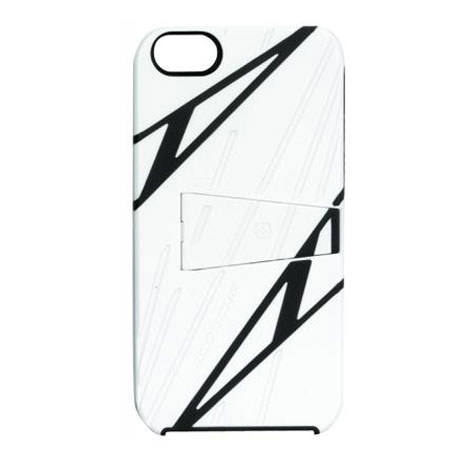 Scosche kickBACK Protective Sport Cover with Kickstand for iPhone 5, White/Black