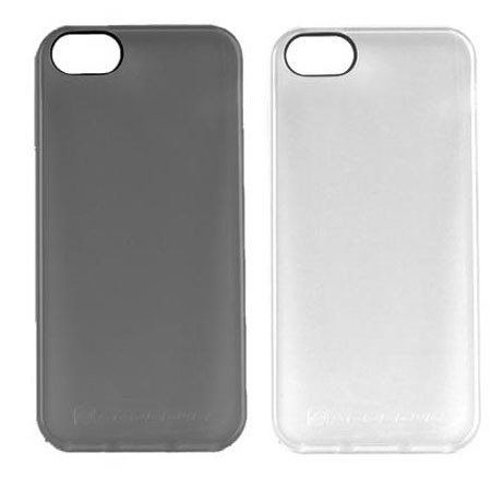 Scosche glosSEE Flexible Rubber Cases for iPhone 5, 2 Pack, Smoke and Clear