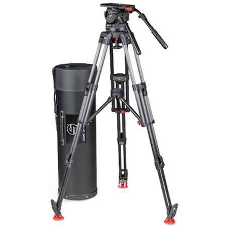Sachtler Video 25 Plus Fluid Head w/EFP 2 3-Section CF Tripod,Mid-Level Spreader