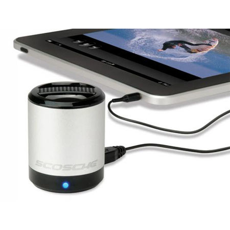 Scosche boomCAN Portable Media Speaker, Silver