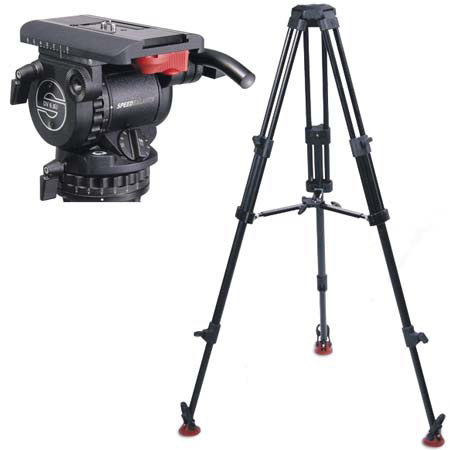 Sachtler System DV 6 SB 2D Aluminum Tripod System with DV-6SB Fluid Head, 2-Stage Tripod, Mid-Level Spreader and Hard Case, Supports 19.8 lbs