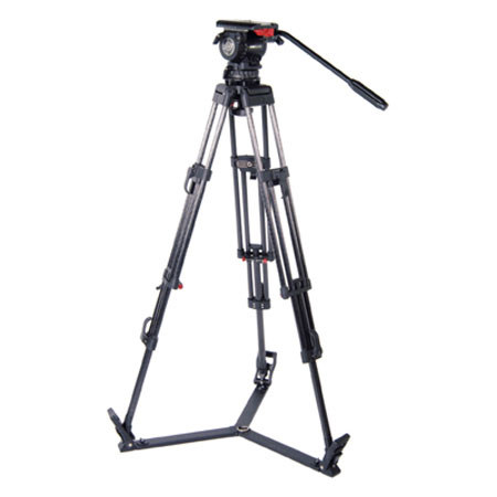 Sachtler System DV 8/100 SB ENG 2 CF Carbon Fiber Tripod System with DV-8/100 SB Fluid Head, 2-Stage Tripod, On-ground Spreader and Hard Case, Supports 26.6 lbs