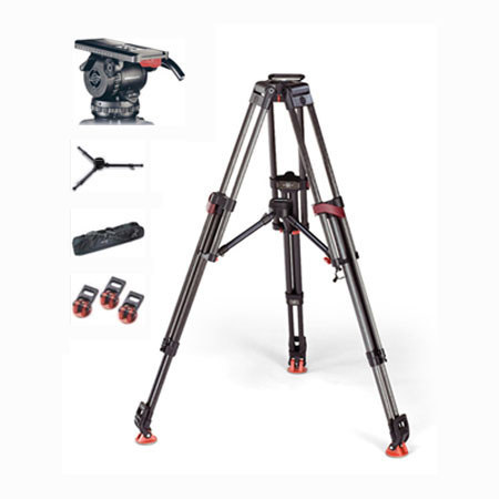 Sachtler System Video 20 SB SL HD MCF Tripod System with Video 20 SB Plus Fluid Head, Speed Lock CF HD Tripod, Mid-Level Spreader 100/150, Padded Bag ENG/EFP, Supports 55 lbs.