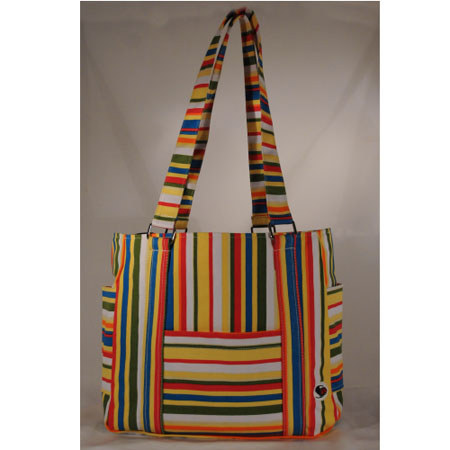 Shutterbug Designs Busy Bee Striped Canvas Bag with Strap, Spring/Summer