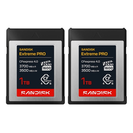 SanDisk Extreme PRO CFexpress 4.0 Type-B Memory Card 1TB Standard Two Pack