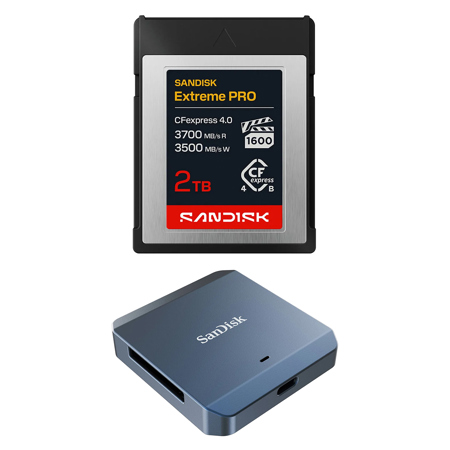 SanDisk Extreme PRO CFexpress 4.0 Type-B Memory Card 2TB With Recorder Single Pack