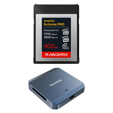 SanDisk Extreme PRO CFexpress 4.0 Type-B Memory Card 400GB With Recorder Single Pack