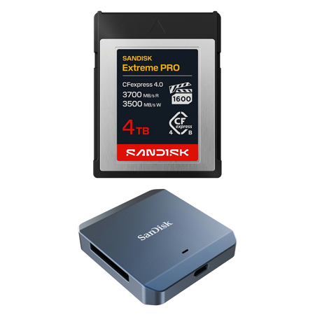 SanDisk Extreme PRO CFexpress 4.0 Type-B Memory Card 4TB With Recorder Single Pack