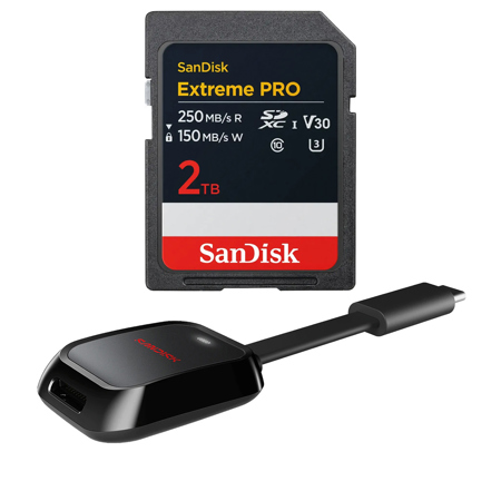 SanDisk Extreme PRO UHS-I U3 SDXC Memory Card with Reader 2TB Single Pack