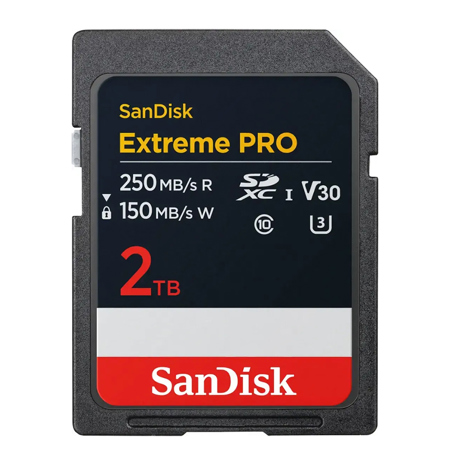SanDisk Extreme PRO UHS-I U3 SDXC Memory Card Standard 2TB Single Pack