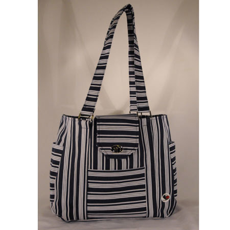 Shutterbug Designs Lady Bug Canvas Bag, Navy/White Stripe