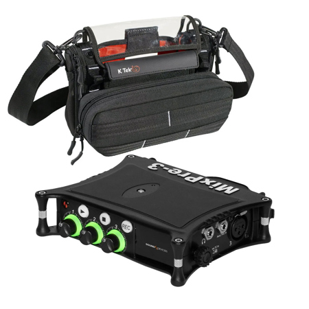 Sound Devices MixPre-3 II 3 Preamp 5-Track 32-Bit Float Audio Recorder, Bundle with Stingray MixPro Bag with Kickstand