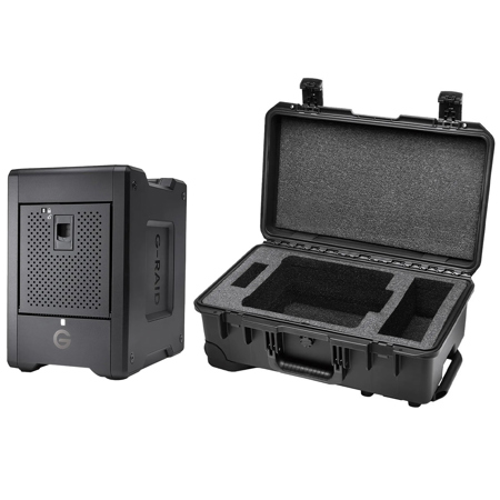 G-Drive G-RAID Shuttle 4-Bay Thunderbolt 3 and USB-C RAID Array with 24TB (4x 6TB) Removable HDD, Bundle with iM2500 Storm Carry-On Case