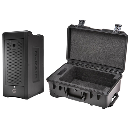 WD G-RAID Shuttle 8-Bay Thunderbolt 3 and USB-C RAID Array with 48TB (8x 6TB) Removable HDD, Bundle with iM2500 Storm Carry-On Case