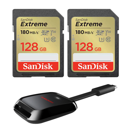 SanDisk Extreme UHS-I U3 SDHC/SDXC Memory Card 32GB Card with Card Reader