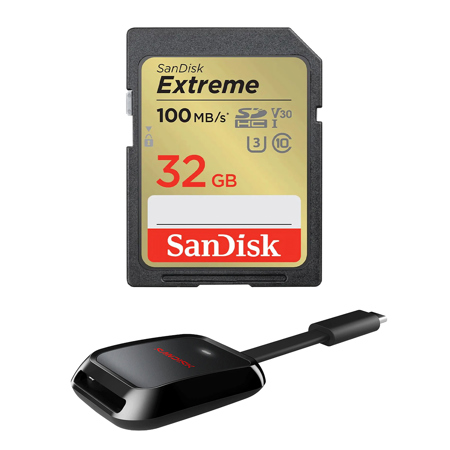 SanDisk Extreme UHS-I U3 SDHC/SDXC Memory Card With Reader 32GB