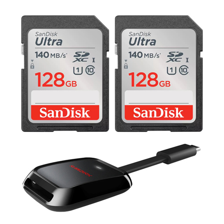 SanDisk Ultra UHS-I U1 SDXC Memory Card 2-Pack 128GB