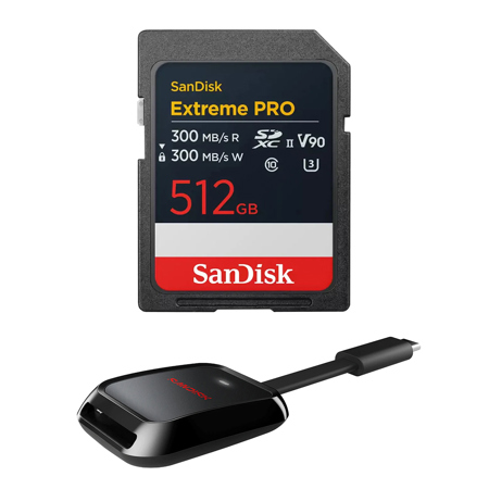 SanDisk Extreme PRO UHS-II V90 SDXC Memory Card With Reader 512GB