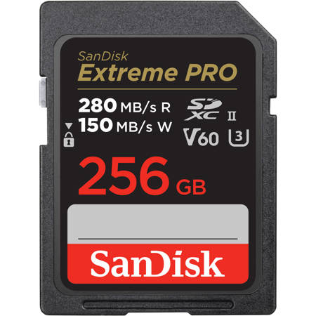 SanDisk 256GB Extreme PRO UHS-II V60 SDXC Memory Card SDSDXEP-256G-ANCIN