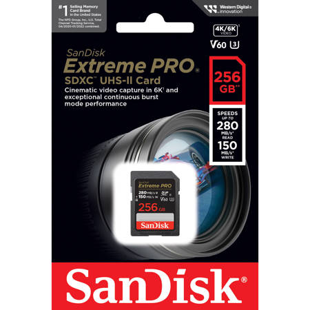 SanDisk 256GB Extreme PRO UHS-II V60 SDXC Memory Card SDSDXEP-256G