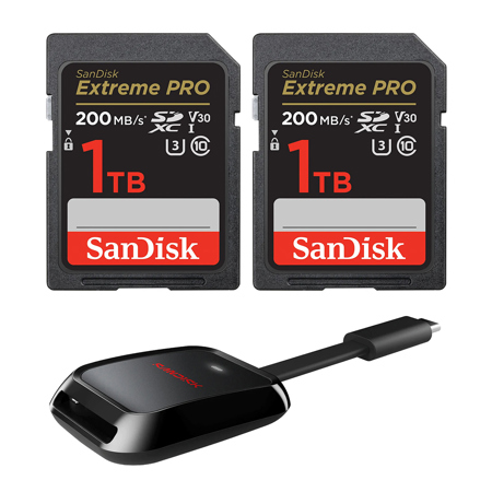 SanDisk Extreme PRO UHS-I U3 SDXC Memory Card Standard 1TB Two Pack