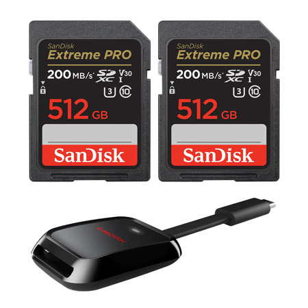 SanDisk Extreme PRO UHS-I U3 SDXC Memory Card Standard 512GB Two Pack