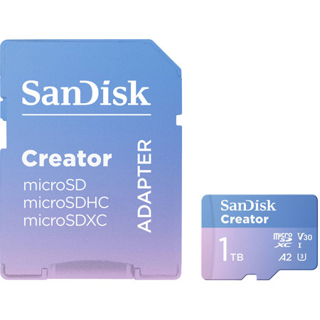 SanDisk Creator Series 1TB UHS-I microSDXC Memory Card with SD