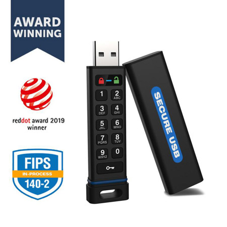 SecureData SecureUSB KP 8GB USB 3.0 Flash Drive, Unlock via On-Board Keypad