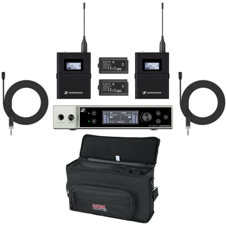 Sennheiser EW-DX MKE 2 SET 2-Ch Wireless System,2x Lav Mic,R1-9:520-607MHz,w/Bag