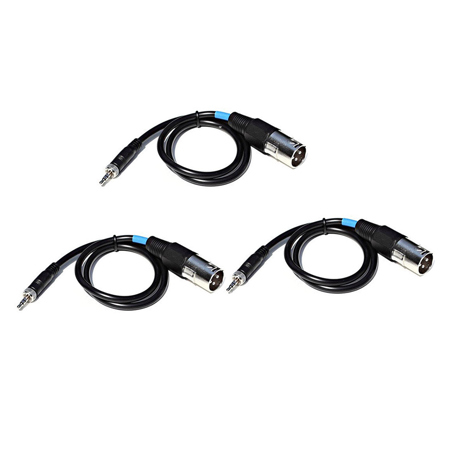 Sennheiser KBL to XLR Stereo Microphone Cable for EK 500 G1/G2 and EK 2000 Series Receiver, 3-Pack