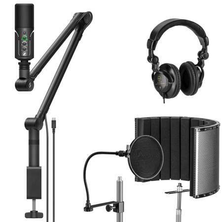 Sennheiser Profile Condenser Mic w/ Pop Filter, Headphones, Reflection  Filter 700100 K2