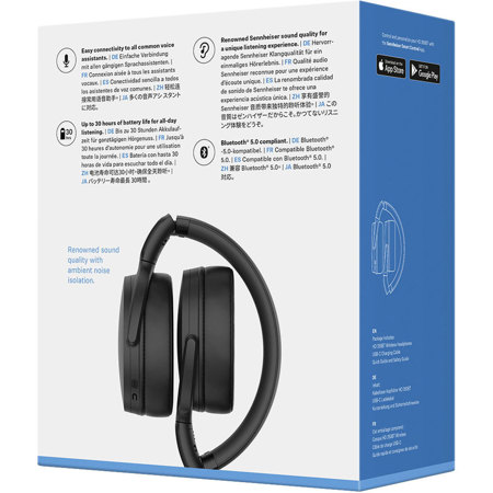 Sennheiser HD 350BT Wireless Closed-Back Around-Ear Headphone with Mic,  Black 508384