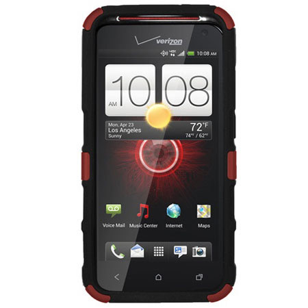 Seidio Active Hybrid Case for HTC DROID Incredible 4G LTE, Garnet Red