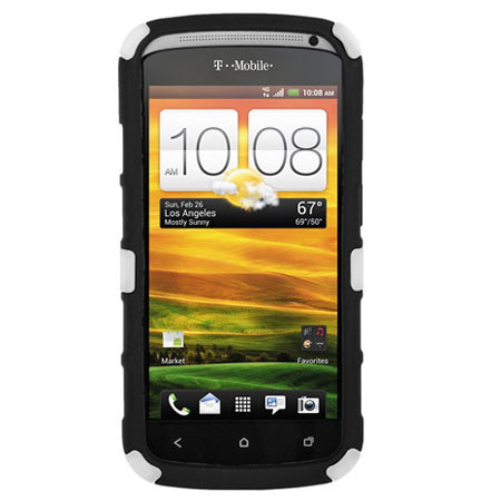 Seidio Active with Kickstand Hybrid Case for HTC One S, Glossed White