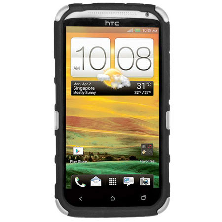Seidio Active with Kickstand Hybrid Case for HTC One X, Glossed White