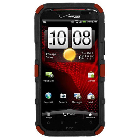 Seidio Active Hybrid Case for HTC Rezound, Garnet Red