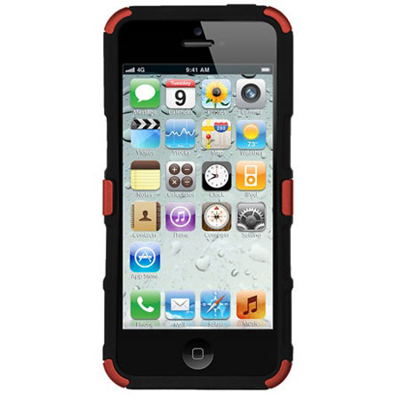 Seidio Active with Kickstand Hybrid Case for iPhone 5, Garnet Red