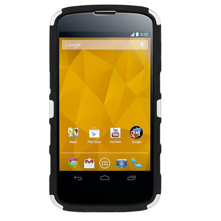 Seidio Active with Kickstand Hybrid Case for LG Google Nexus 4, Glossed White