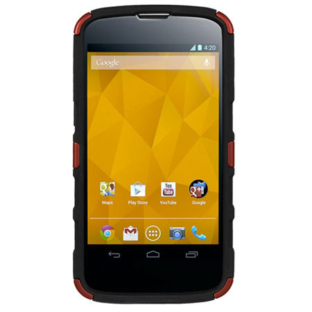 Seidio Active with Kickstand Hybrid Case for LG Google Nexus 4, Garnet Red