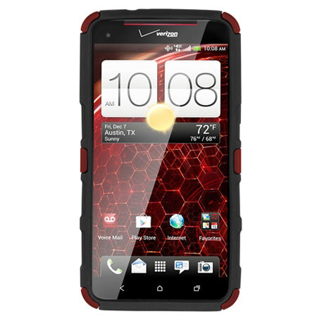 Seidio Active with Kickstand Hybrid Case for HTC Droid DNA, Garnet Red
