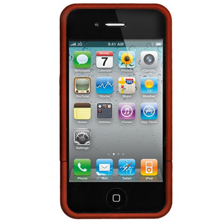 Seidio Surface Reveal with Kickstand Hard Case for iPhone 4 & 4S, Garnet Red